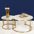 The Mystique Tube Set of 2 Nesting Coffee Table - Gold (Stainless Steel) (Gold and white stone)